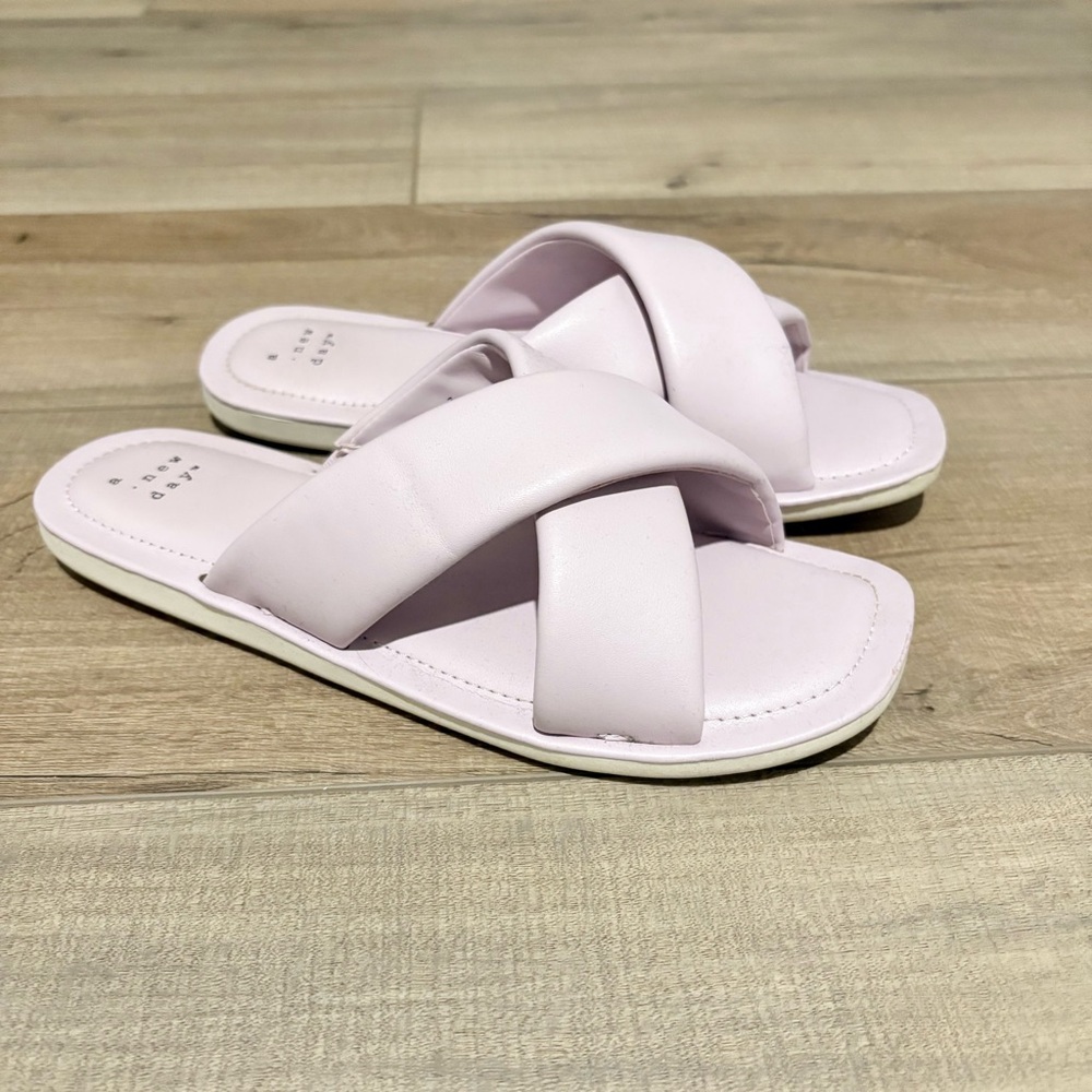 A new day Daisy‎ Crossband Slide Sandals Size 7 Lavender Pink